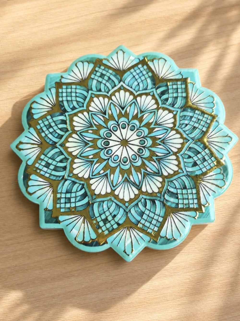 Turquoise Mandala Coaster